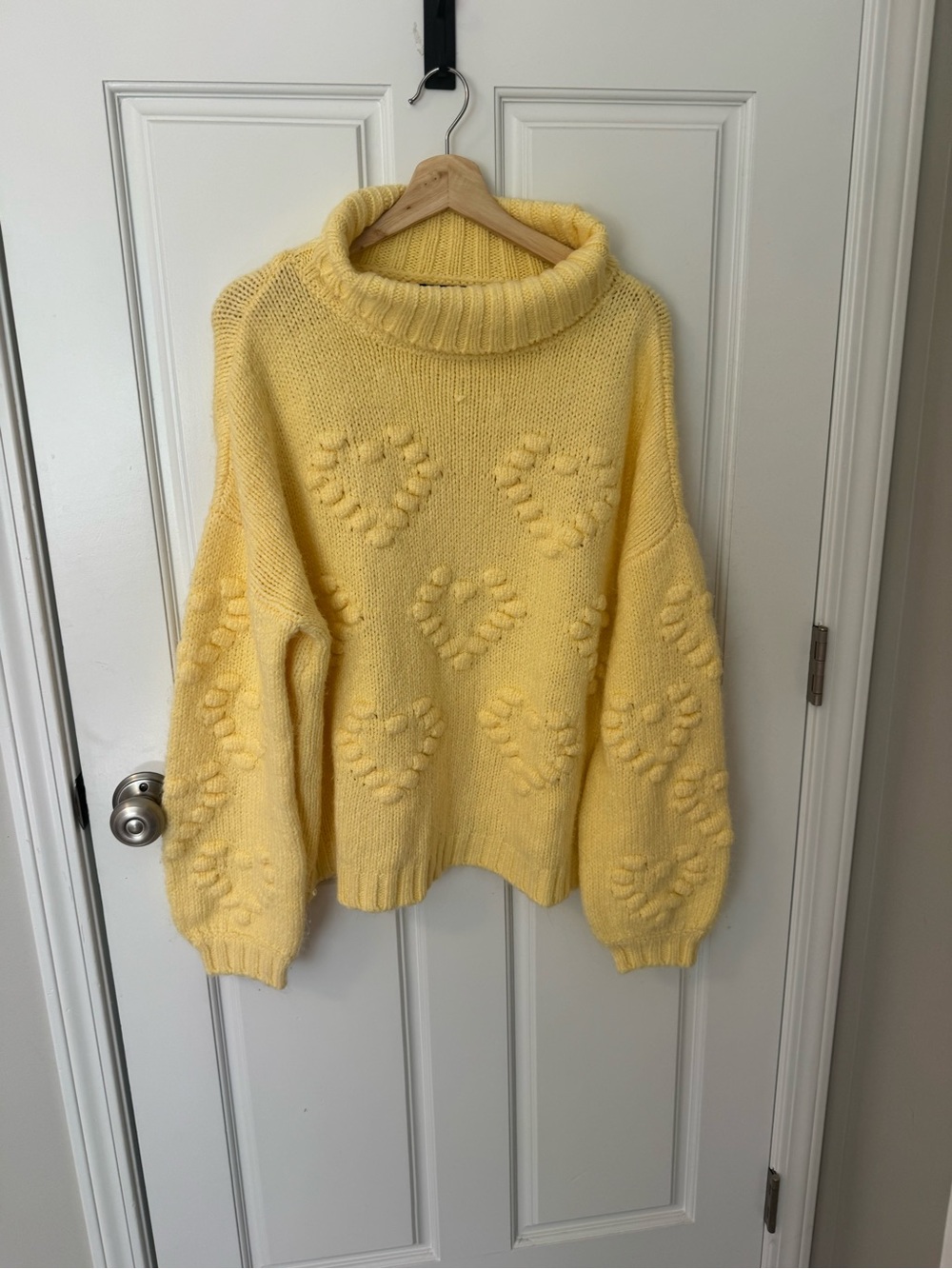 New York & Company Light Yellow Cowl Neck Sweater